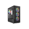 SAMA S40BK Black, H700BK 700W, 80 PLUS, Tempered Glass Panel, Mesh Ön Panel, Type-C, 4x120mm ARGB Fan, ATX, GAMING KASA