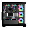 SAMA SV01BK Black, B750BK 750W, 80+ Bronze, PCIE 5.1, ATX3.1, Tempered Glass Panel, Panoramic Tasarım, Type-C, 4x120mm ARGB Fan, ATX, GAMING KASA