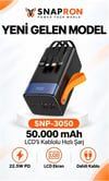 Snapron SNP-3050 50.000 Mah LCD Ekran Dahili Kablolu 22.5w Hızlı Şarj Powerbank