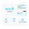 TP-LINK DECO-X55, AX3000, Tekli Mesh, 3000Mbps, Dual Band, WiFi6, 3Port Gigabit Lan, 230m2 Çekim Alanı, Router, Geniş Alan İnternet Ağı Sağlayıcısı