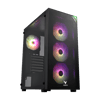 VENTO VG3400S Mid Tower, 650W 80+ Siyah, Temperli Cam, RGB, ATX GAMING KASA