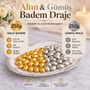 (250 GR) Gold Bademli Draje + (250 GR) Gümüş Bademli Draje Nişan Düğün Hediyelik Tatlı Atıştırmalık