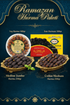 (4 ÇEŞİT) Ramazan Ayı Hurma Paketi Toplam 1500 GR Hediyelik Medine Jumbo Ürdün İran Yaş Hurma