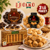 Ülkü 3'lü Kurabiye Paketi Çikolatalı Sade ve Çıtır Tahinli Kurabiye Toplam 600 Gr Tatlı Atıştırmalık