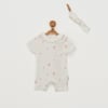 Andywawa AC22615 Kız Bebek Tokalı Tulum Beyaz