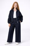 Cemix 10-15 Yaş Larisa Yarasa Ceket Pant Denim Takım 1561-3 Lacivert