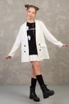 Dmb 9-14 Yaş Kız Çocuk Blazer Ceket Beyaz 0367 