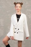 Dmb 9-14 Yaş Kız Çocuk Blazer Ceket Beyaz 0367 