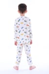 Erkek Çocuk 3-8 Yaş Arabalı Pijama Takımı Ekru PJ-32218