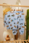 Erkek Çocuk 3-8 Yaş Arabalı Pijama Takımı Mavi 32231 