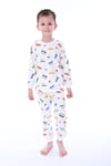 Erkek Çocuk 3-8 Yaş Arabalı Pijama Takımı Ekru PJ-32218