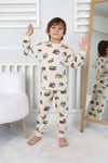 Erkek Çocuk 3-8 Yaş Arabalı Pijama Takımı Bej 32231 