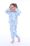 Erkek Çocuk 3-8 Yaş Aslanlı Pijama Takımı Mavi PJ-32208