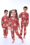 Erkek Çocuk 3-8 Yaş Astronot Köpek Pijama Takımı Kiremit PJ-32203