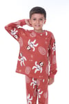 Erkek Çocuk 3-8 Yaş Astronot Köpek Pijama Takımı Kiremit PJ-32203