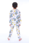 Erkek Çocuk 3-8 Yaş Kepçe Baskılı Pijama Takımı Mavi PJ-32213