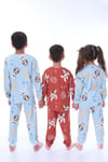 Erkek Çocuk 3-8 YaşAstronot Köpek Pijama Takımı Mavi PJ-32202