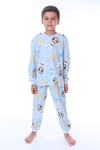 Erkek Çocuk 3-8 YaşAstronot Köpek Pijama Takımı Mavi PJ-32202