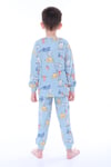 Erkek Çocuk 3-8 YaşTimsah Fil Baskılı Pijama Takımı Mavi PJ-32221