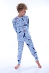 Erkek Çocuk 8-13 Yaş Dinazorlu Pijama Takımı Mavi 36205 