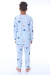 Erkek Çocuk 8-13 Yaş Yıldızlı Pijama Takımı Mavi 36209