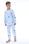 Erkek Çocuk 8-13 Yaş Yıldızlı Pijama Takımı Mavi 36209