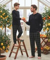 Erkek Çocuk Pijama Takım 4437  TK Nakışlı İnterlok Siyah