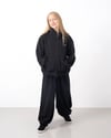 Kız 9-16 Yaş Fermuarlı Taşlı Sweat Siyah 7908 