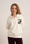 Kız 9-16 Yaş Yarım Fermuarlı Sweat Ekru 7867