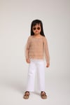 Kız Çocuk 1-5 Yaş Gold Puantiyeli Sweat 35804 Vizon 