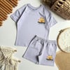 Kız Çocuk 2-8 Yaş 26067 Capybara Şort Takım Lila