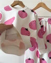Kız Çocuk 2-8 Yaş 5546 Çilek Desen Rahat Takım Ekru Pembe
