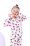 Kız Çocuk 3-8 Yaş Sincaplı Pijama Takımı Ekru PJ-31202