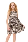 Kız Çocuk 8-14 Yaş Leopar Elbise J40030