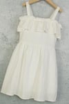 Kız Çocuk 9-14 Yaş Muslin Elbise Ekru 0592