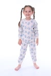 Kız Çocuk 9 Ay-3 Yaş Mavi Çiçekli Pijama Takımı 33202 