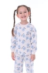 Kız Çocuk 9 Ay-3 Yaş Mavi Çiçekli Pijama Takımı 33202 