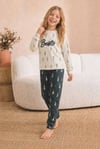 Kız Çocuk Pijama Takım 5-12 Yaş 6781 Best Nakışlı Ekru