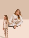 Kız Çocuk Pijama Takım 5-12 Yaş 6785 Crayz Ayıcıklı Ekru