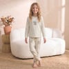 Kız Çocuk Pijama Takımı 5-12 Yaş 6778 Çizgili Ayıcıklı Mavi