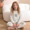 Kız Çocuk Pijama Takımı 5-12 Yaş 6778 Çizgili Ayıcıklı Mavi