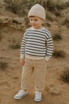 Little Lune Çizgili Sweat Siyah 