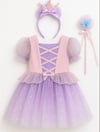 Little Lune Prenses Elbise Set Mor