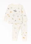 Little Lune Uçak  Desenli Pijama Takımı Ekru