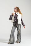 Loco Kız 8814 İspanyol Paça Denim Pantolon Füme