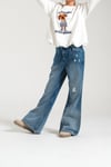 Loco Kız 8814 İspanyol Paça Denim Pantolon Mavi