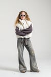 Loco Kız 8814 İspanyol Paça Denim Pantolon Füme
