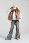 Loco Kız 8814 İspanyol Paça Denim Pantolon Füme
