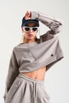 Loco Kız  8828 Pervazlı Sweat Gri