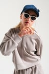 Loco Kız  8828 Pervazlı Sweat Gri